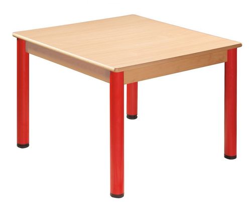 Kita "Berlin" Tisch 80 x 80 cm mit Nivellierfüßen in 8 Höhen